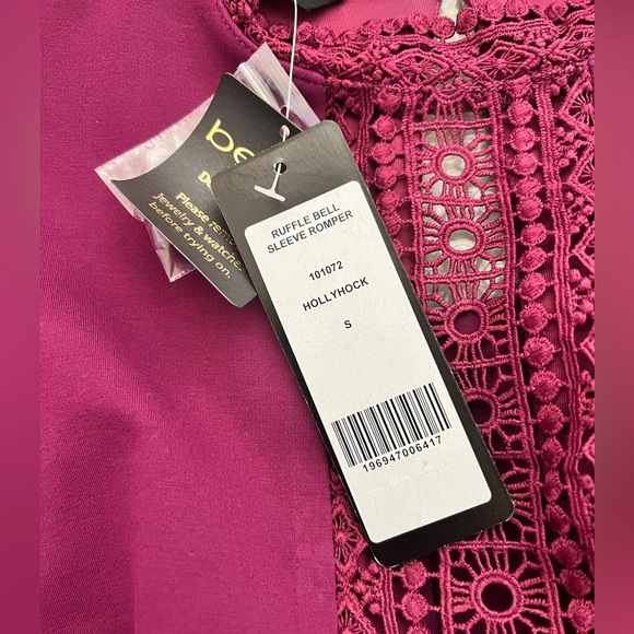 BEBE Ruffle Bell Sleeve Romper, size Small, NWT - Picture 5 of 13